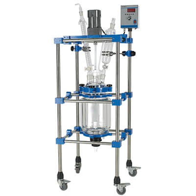 PLC Automatic Control Double Layer Glass Reactor, Lab Jacketed Glass Reaction Vessel Customize