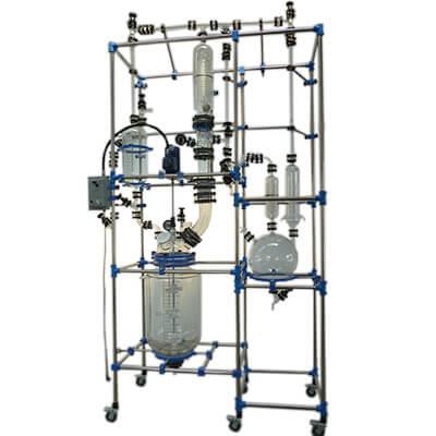 PLC Automatic Control Double Layer Glass Reactor, Lab Jacketed Glass Reaction Vessel Customize