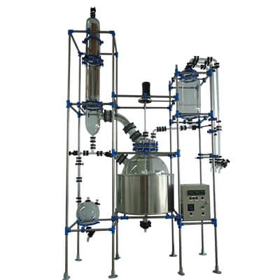 PLC Automatic Control Double Layer Glass Reactor, Lab Jacketed Glass Reaction Vessel Customize